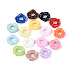 (52) Непрозрачная лаванда Непрозрачные акриловые бусины, волнистый край, разноцветные, 12x4 мм, отверстие : 4.5 мм