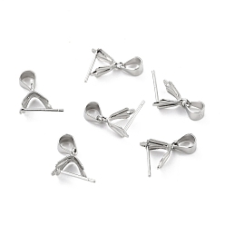 Платина Антикоррозийное покрытие родием 925 стерлинговое серебро ледорубы щипцы, платина, 10x6x4 мм, внутренний диаметр: 5x5 мм, штифты : 0.7 мм