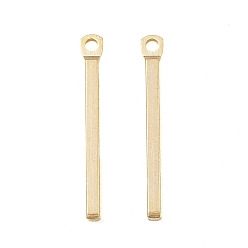 Настоящее золото 24K Латунные подвески, без кадмия и без свинца, бар, реальный 24 k позолоченный, 20.5x1.5x1.5 мм, отверстие : 1.2 мм