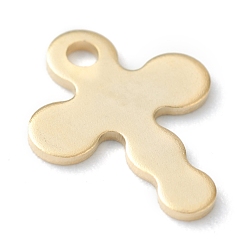 Golden 304 Stainless Steel Tiny Cross Charms, Laser Cut, Golden, 11x8.5x0.6mm, Hole: 1.2mm