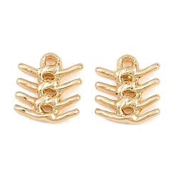 Doré  Pendentifs en alliage, breloques en arêtes de poisson, crémaillère plaquage, sans cadmium et sans plomb, or, 17x15x3mm, Trou: 1.6mm