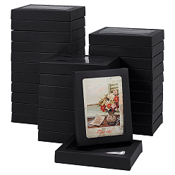 Черный Коробка для хранения поздравительных открыток из крафт-бумаги, с прозрачным окном, прямоугольные, чёрные, 233x140x1 мм