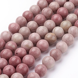 Rhodonite Natural Rhodonite Beads Strands, Grade A, Round, 10mm, hole: 1mm, 16 inch, about 40pcs/strand
