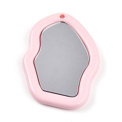 Розовый Акриловые большие подвески, с акриловой зеркальной поверхностью, туманная роза, 62x41x7 мм, отверстие : 3.2 мм