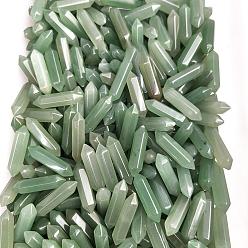 Зеленый Авантюрин Натуральные зеленые лечебные камни авантюрина, камень в форме пули с двойными концами, для балансировки рейки, 32x8 мм