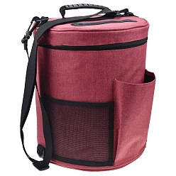 Индийский Красный Сумка для хранения пряжи из оксфордской ткани, для мотков пряжи, крючки для вязания крючком, вязальные спицы, колонка, Индийская красная, 33x28 см