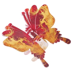 Сэнди Коричневый Пластиковые зажимы когтя волос, аксессуары для волос для женщин и девочек, бабочка, песчаный коричневый, 76x72x42 мм