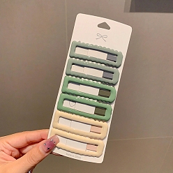 (52) Непрозрачная лаванда Сплав эмали зажимы для волос, прямоугольные, разноцветные, 69 мм, 6 шт / комплект