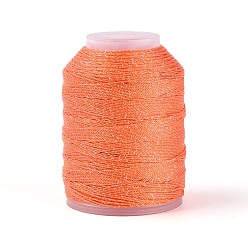 Коралловый 200м 6-слойный блестящий полиэстеровый шнур для изготовления ювелирных изделий, круглые, коралл, 0.6 мм, около 218.72 ярдов (200 м) / шт