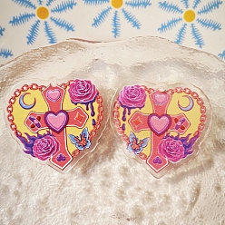 Cross Акриловые подвески, шарма сердца, крестик, 38x39 мм