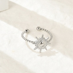 Нержавеющая Сталь Цвет Солнце 304 открытые манжеты из нержавеющей стали для женщин, цвет нержавеющей стали, ВС: 12x12 mm, внутренний диаметр: регулируемый