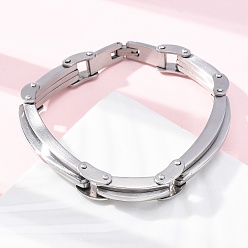 Нержавеющая Сталь Цвет 304 браслеты-цепочки из нержавеющей стали для женщин и мужчин, цвет нержавеющей стали, 8-3/4 дюйм (22.1 см)