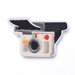 Colorful Computerized Embroidery Cloth Iron on/Sew on Patches, Costume Accessories, Appliques, Camera, Colorful, 38x63x2mm