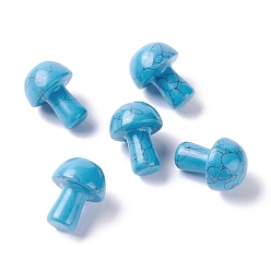 Синтетическая Бирюза Синтетический бирюзовый гриб гуаша камень, инструмент для массажа со скребком гуа ша, для спа расслабляющий медитационный массаж, 21x15 мм