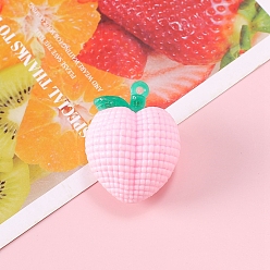 Бледно-Розовый Пластиковые подвески из пвх, персик, розовый жемчуг, 40x30 мм