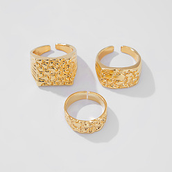 Золотой 3шт. наборы колец-манжет из сплава для мужчин, золотые, внутренний диаметр: 20 мм