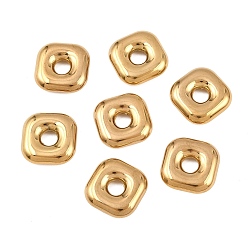 Золотой 201 из нержавеющей стали бусы, квадратный, золотые, 16x16x4.5 мм, отверстие : 4.5 мм
