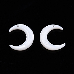 Freshwater Shell Natural Freshwater Shell Charms, Moon, 12x10.5x2.5mm, Hole: 0.7mm