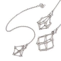 Нержавеющая Сталь Цвет 3 шт. 3 стили 304 цепочка из нержавеющей стали макраме мешочек пустой держатель для камней маятники для биолокации, цвет нержавеющей стали, 250 мм, отверстие : 2.5 мм, 1 шт / стиль