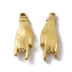 Золотой Вакуумное покрытие pvd 304 подвески из нержавеющей стали, любовный жест, золотые, 20x7x3 мм, отверстие : 1 мм