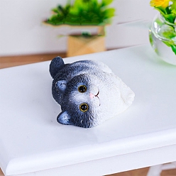 Черный Смоляная форма кошки мини-модель дисплей украшение, аксессуары для кукольного домика с микро-ландшафтом, притворяясь опорными украшениями, чёрные, 16x30 мм