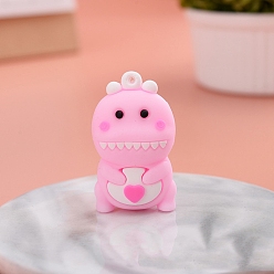 Бледно-Розовый Пластиковые подвески из пвх, динозавр, розовый жемчуг, 42x25 мм