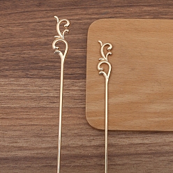 Light Gold Палочки для волос в форме буквы U из сплава для женщин, водяная пыль, золотой свет, 160x14 мм