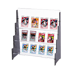 Черный 3-ярусные акриловые подставки для дисплеев, для держателя карты, чёрные, 24x10x26 см