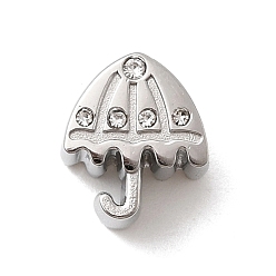 Нержавеющая Сталь Цвет 304 горный хрусталь из нержавеющей стали европейские шарики, бусины с большим отверстием, зонтик, цвет нержавеющей стали, 11x9.5x8 мм, отверстие : 5 мм