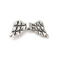 Античное Серебро Сплавочные овальные бусины тибетского стиля , без кадмия и без свинца, крыло, античное серебро, 9x19x3.5 мм, отверстие : 1.6 мм, Около 1190 шт / 1000 г