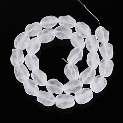Прозрачный Матовое ручное производство, самородки, прозрачные, 13.5~14.5x9~11.5x9~11.5 мм, отверстие : 1.2~1.5 мм, около 27~28 шт / нитка, 14.17~14.96'' (36~38 см)