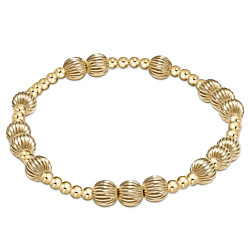 Golden Runde, elastische Armbänder aus Messing im böhmischen Stil, golden, 6.89 Zoll (17.5 cm)