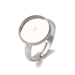 Нержавеющая Сталь Цвет 304 регулируемые кольцевые компоненты из нержавеющей стали, настройки плоских круглых колец, цвет нержавеющей стали, лоток : 12 мм, 3 мм, внутренний диаметр: 17 мм