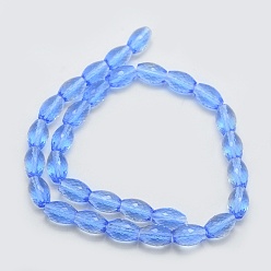 Light Sky Blue Transparent Glass Beads Strands, Faceted, Drum, Light Sky Blue, 11.5x8mm, Hole: 1.2mm, about 30pcs/strand, 13.7 inch(35cm)