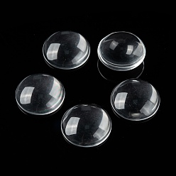 Clear Transparent Glass Cabochons, Clear Dome Cabochon for Cameo Photo Pendant Jewelry Making, Clear, 19.5~20x5.5mm