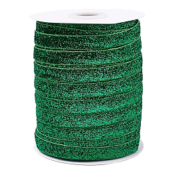 Зеленый 1 рулон блестящей блестящей ленты, лента из полиэстера и нейлона, зелёные, 3/8 дюйм (9.5~10 мм), о 50yards / рулон (45.72 м / рулон)