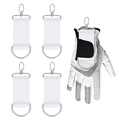Blanco Clip para guante de golf de poliéster, con ganchos de aleación de zinc, blanco, 177 mm
