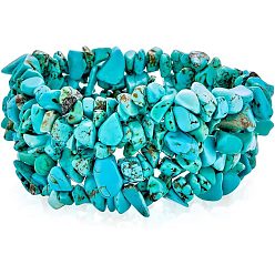 Синтетическая Бирюза 3шт. синтетические бирюзовые бусины с бисером для мужчин и женщин, 7-1/2 дюйм (19 см)