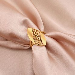 Golden 304 Stainless Steel Finger Rings for Men, Rugby, Golden, 17mm