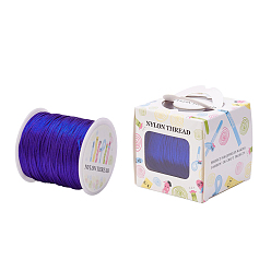 Blue Nylon Thread, Rattail Satin Cord, Blue, 1.0mm, about 76.55 yards(70m)/roll