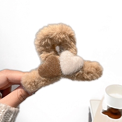 (932FM) Темно-синий аква-матовый с подкладкой Люблю плюшевые заколки для волос заколки для волос, женские заколки для густых волос, темно-золотистые, 80 мм