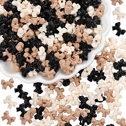 Желтый 500 непрозрачные акриловые бусины, бантом, желтые, 7.5x10x5.5 мм, отверстие : 1.6 мм