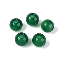 Green Onyx Agate Natural Green Onyx Agate Beads, Dyed & Heated, Smooth Round, 10x9~9.5mm, Hole: 3mm