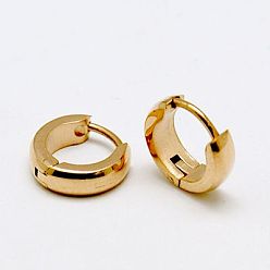 Золотой Модные 304 из нержавеющей стали английском замке Серьги-кольца, золотые, 8.5x9x2.5 мм, штифты : 0.5 мм