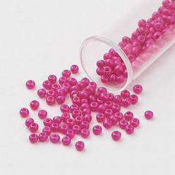 Фуксиновый Fgb 6/0 круглый стеклянный бисер класса А, спекающийся лак, красно-фиолетовые, 4x3 мм, отверстие : 1 мм, Около 4500 шт / фунт