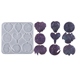 Белый Силиконовые формы для подвески дракона своими руками, формы для литья смолы, белые, 204x200x7 мм, внутренний диаметр: 49~66x56~66 мм, отверстие : 2 мм