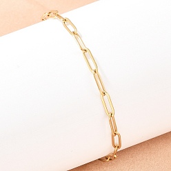 Золотой 201 браслеты из нержавеющей стали со скрепками для женщин, золотые, 6-3/4 дюйм (17.1 см)