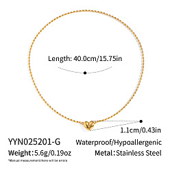 Настоящее золото 18K 304 магнитные кулоны в форме сердца из нержавеющей стали для женщин, реальный 18 k позолоченный, 15.75 дюйм (40 см)