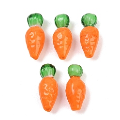 Оранжевый Бусины лэмпворк , морковь, оранжевые, 23.5~25x9.5~10.5 мм, отверстие : 1.4 мм
