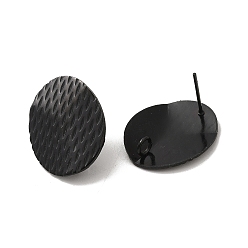 Electrophoresis Black 304 Результаты серьги из нержавеющей стали, с вертикальной петлей, текстурированный овал, ионное покрытие (ip), электрофорез черный, 20x16 мм, отверстие : 2.5 мм, штифты : 0.7 мм